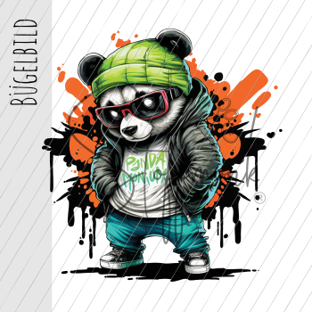 Bügelbild - "Panda Fred"